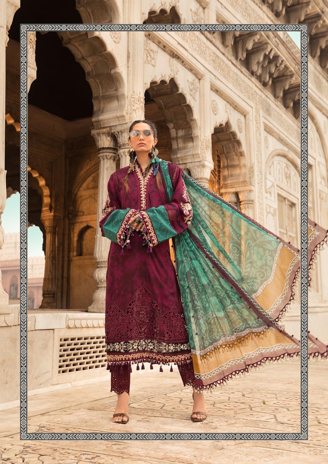 Maria B Embroidered Lawn Suits Unstitched 3 Piece D-2214-B Summer Collection 2022