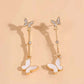 Rhinestone Butterfly Stylish Drop Earrings - HDJ 151