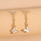 Rhinestone Butterfly Stylish Drop Earrings - HDJ 151