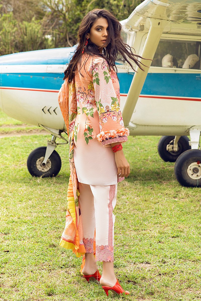 Mushq Hemline Embroidered Lawn Unstitched 3 Piece Suit -15 PRAIRIE SUNSET