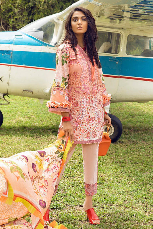 Mushq Hemline Embroidered Lawn Unstitched 3 Piece Suit -15 PRAIRIE SUNSET