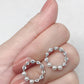 Rhinestone & Faux Pearl Circle Stud Earrings 1pair - HDJ 175