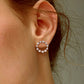 Rhinestone & Faux Pearl Circle Stud Earrings 1pair - HDJ 175