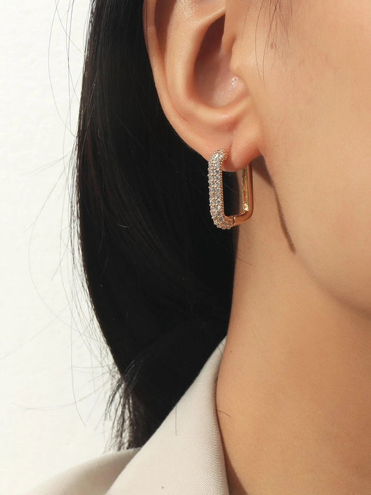 Zircon Fancy Hoop Earrings - HDJ 178
