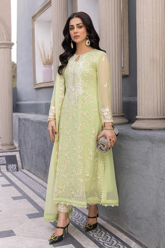 Ensembles By Azure Embroidered Chiffon Suits Unstitched 3 Piece AZ-17-Mint Muse - Festive Collection