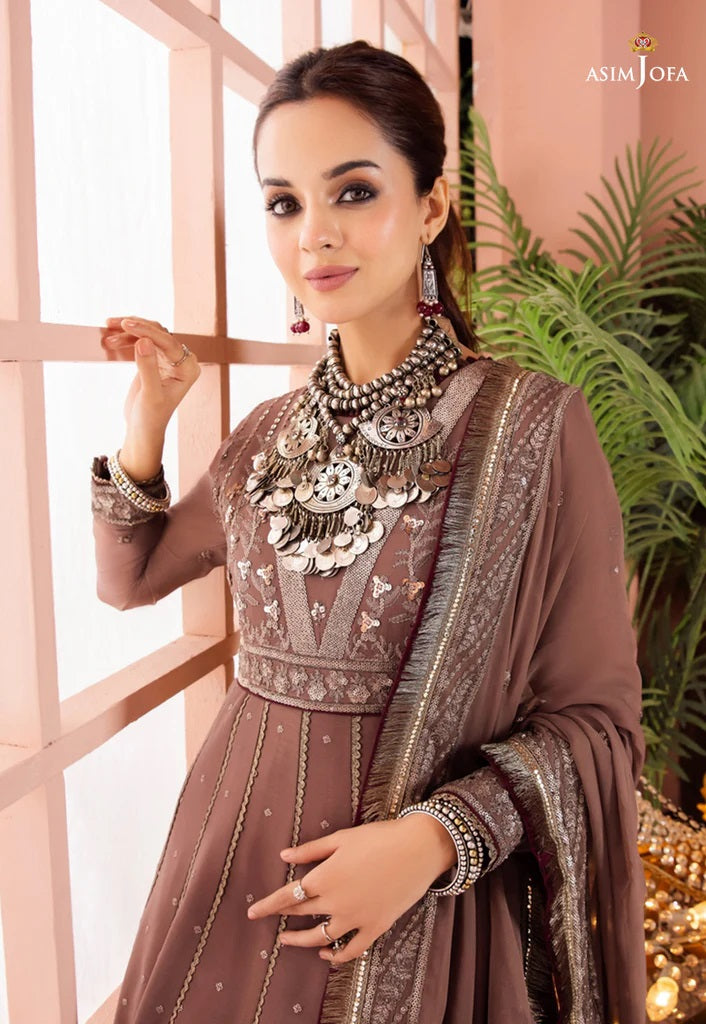 Mehr o Mah by Asim Jofa Festive Embroidered 3pc Unstitched Suit AJM-17