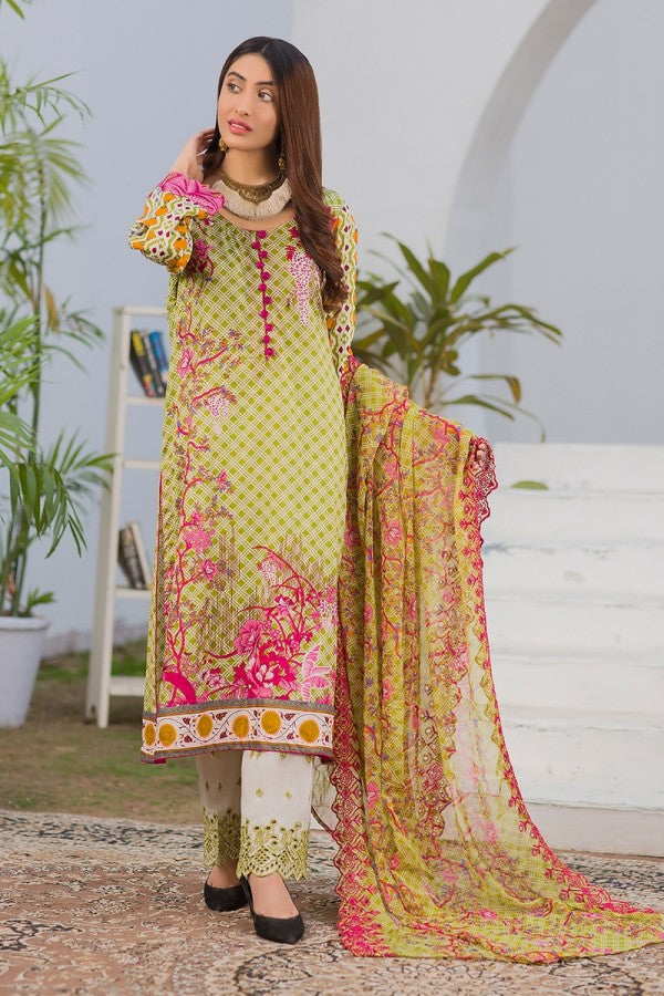 Noor Jahan Embroidered Lawn Unstitched 3 Piece Suit - SS18