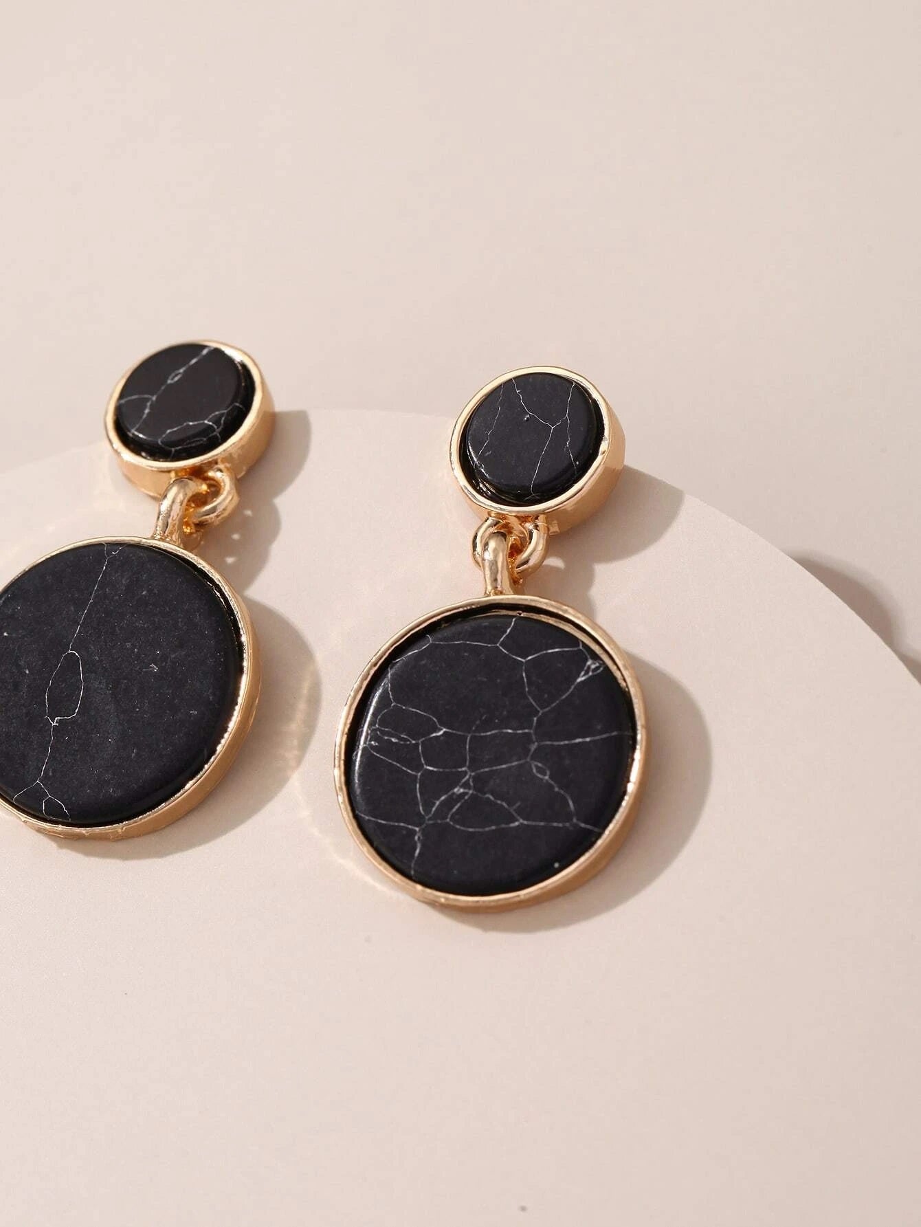 2pairs Marble Pattern Drop Earrings - HDJ 181