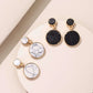 2pairs Marble Pattern Drop Earrings - HDJ 181