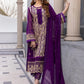 Ensembles By Azure Embroidered Chiffon Suits Unstitched 3 Piece AZ-18b-Daisy Bling - Festive Collection