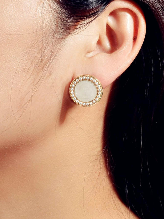 Faux Pearl Style Stud Earrings - HDJ 191