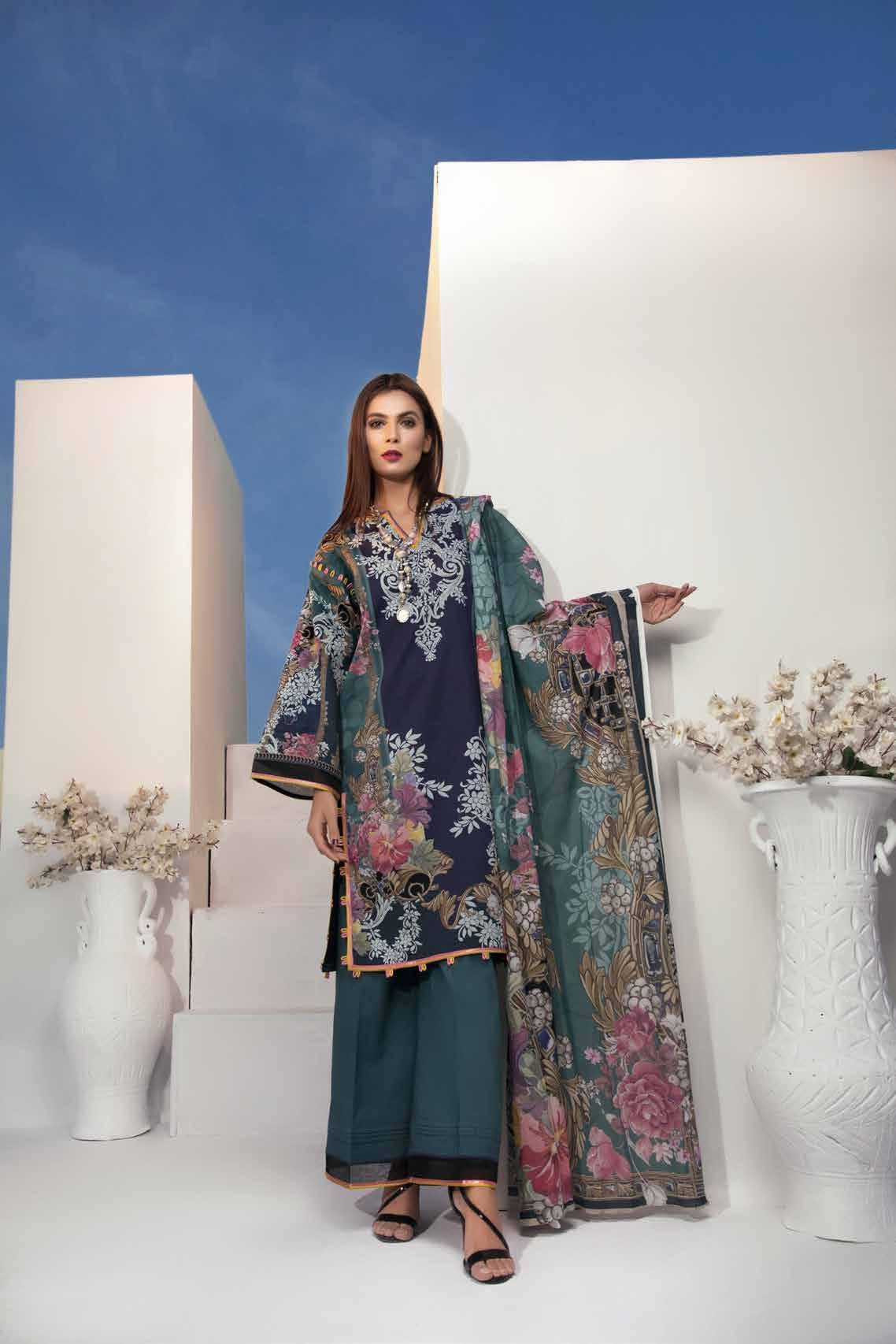 Firdous Urbane Digital Printed Lawn Unstitched 3 Piece - 494B