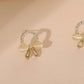 Rhinestone & Bow Design Stud Earrings - HDJ 196
