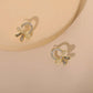 Rhinestone & Bow Design Stud Earrings - HDJ 196