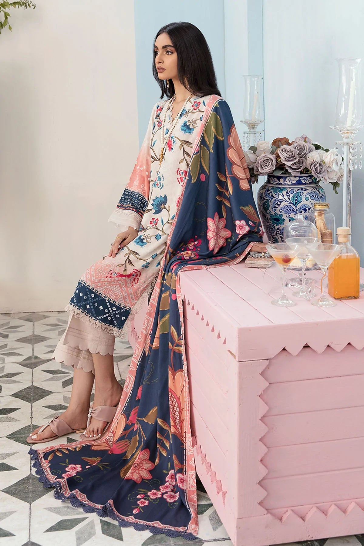 Nureh Signature Prints Marina Suits Unstitched 3 Piece SP-19 - Fall Winter