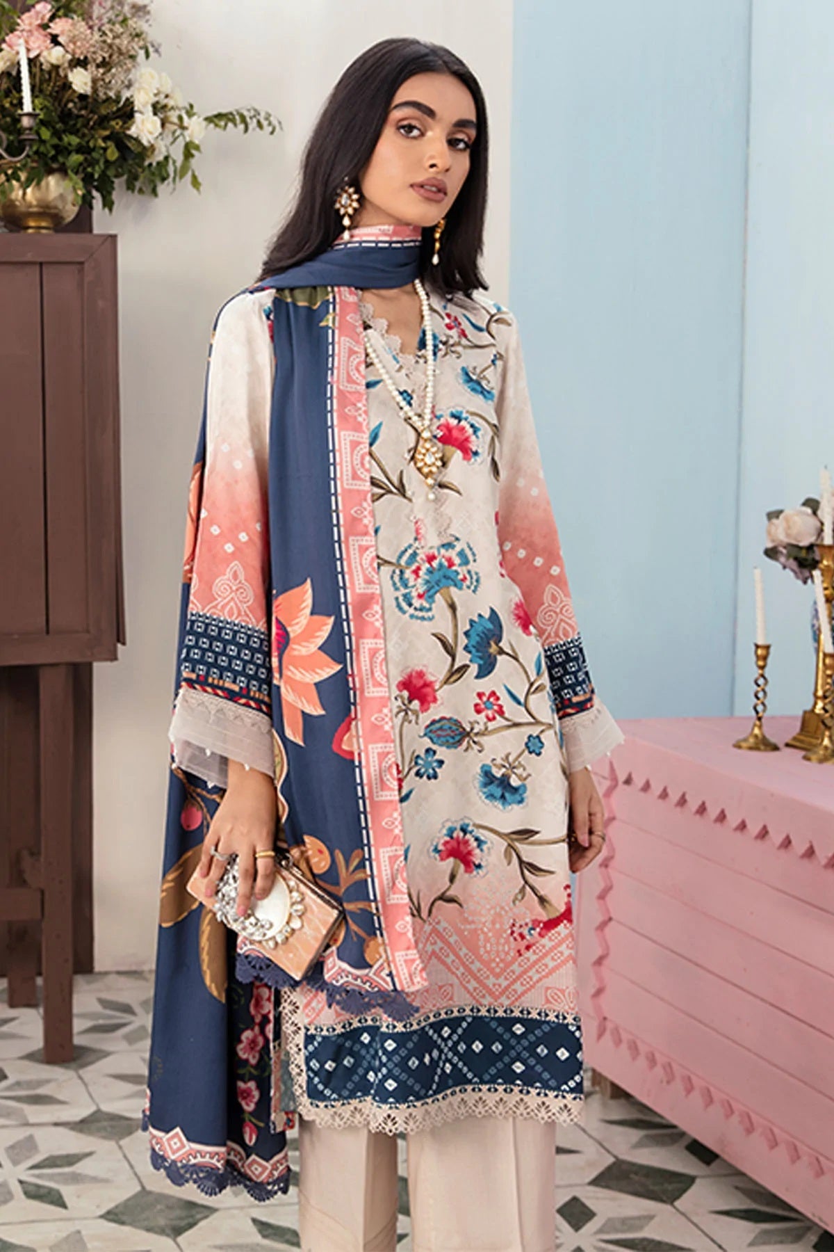 Nureh Signature Prints Marina Suits Unstitched 3 Piece SP-19 - Fall Winter