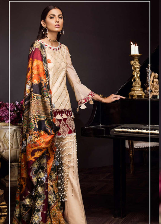 Noor by Sadia Asad Formal Eid Collection 01-GOLD ROUGE