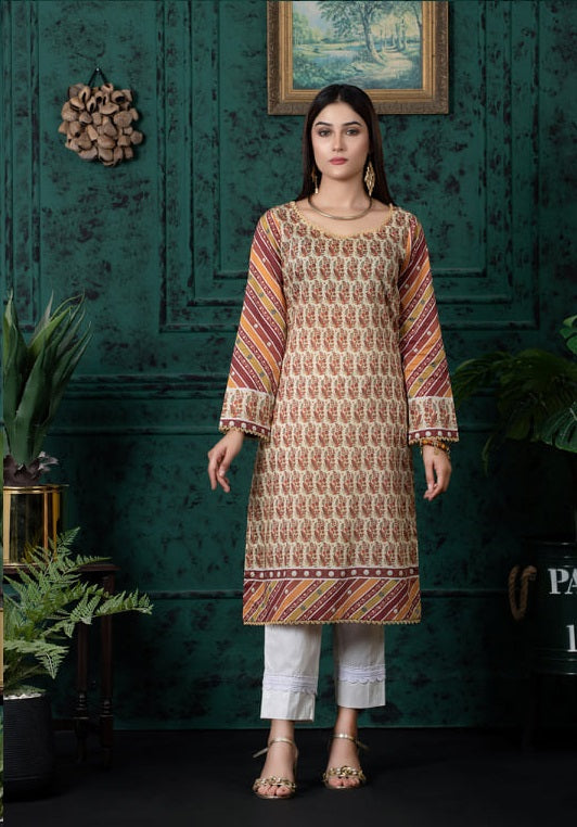 Regalia Digital Printed Cotton Kurti 1 Piece Unstitched RKV1-1