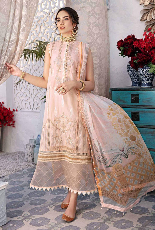 Noor Saadia Embroidered Chikankari Lawn Unstitched 3 Piece Suit - NCHK-D1-A
