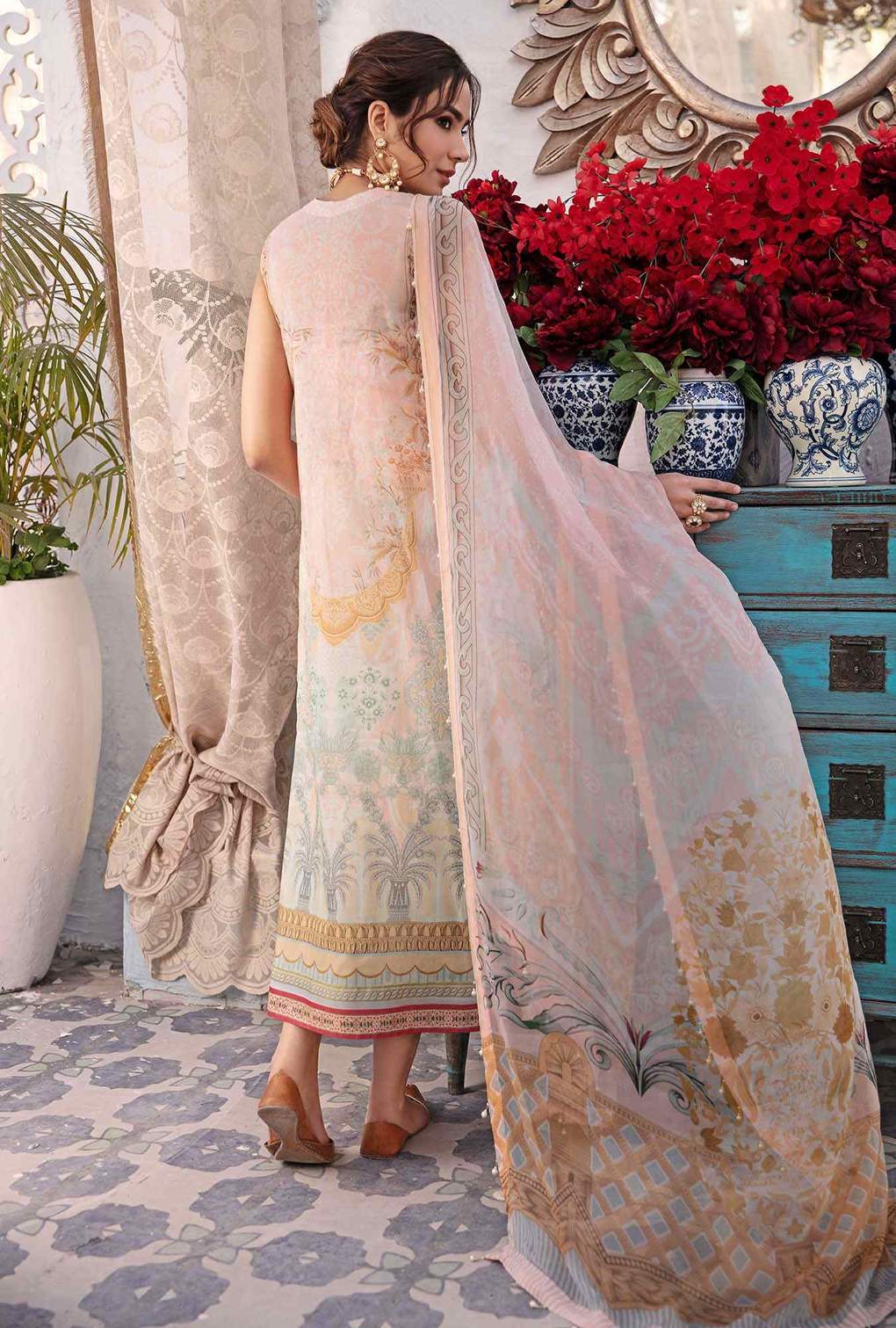 Noor Saadia Embroidered Chikankari Lawn Unstitched 3 Piece Suit - NCHK-D1-A