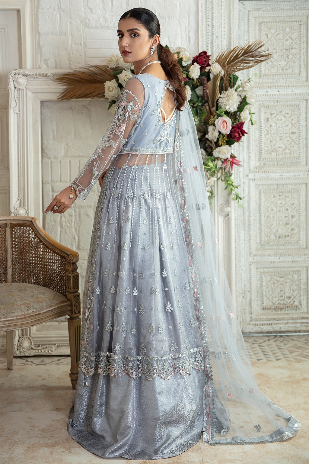 Emaan Adeel Embroidered Chiffon Dress Unstitched 3piece - LE 01