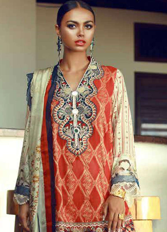 Tena Durrani Embroidered Lawn Unstitched 3 Piece Suit - 01 Sorbet -  Eid ul Azha Collection