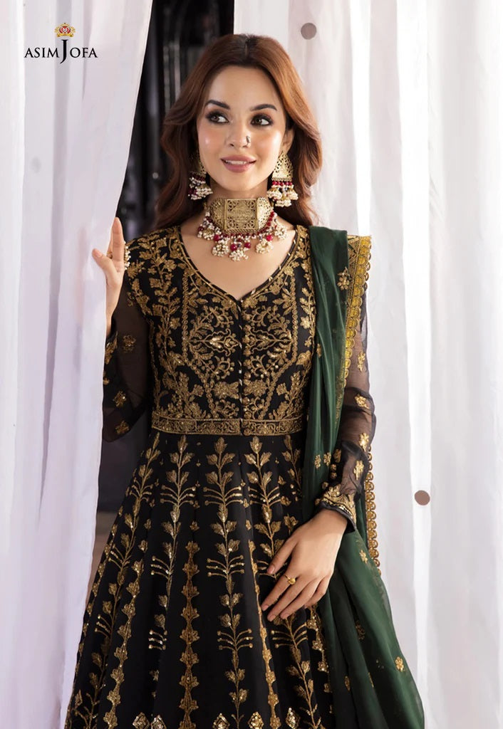 Mehr o Mah by Asim Jofa Festive Embroidered 3pc Unstitched Suit AJM-01