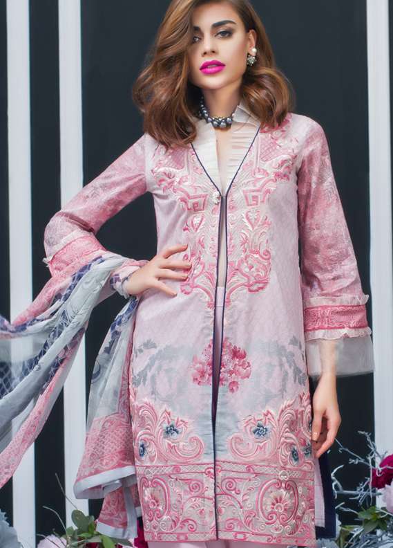 Zainab Chottani Embroidered Lawn Unstitched 3 Piece Suit - 1a Sognante