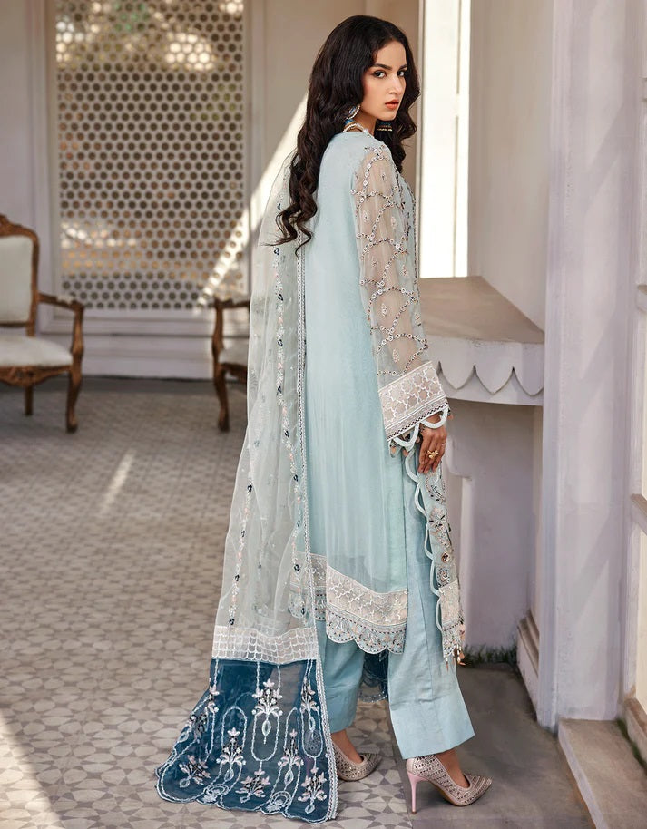 Nafasat By Emaan Adeel Embroidered Chiffon Suits Unstitched 3 Piece NF-202 - Luxury Collection