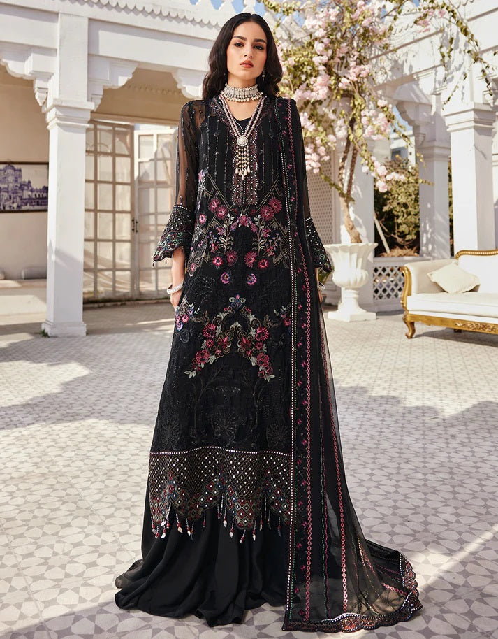 Nafasat By Emaan Adeel Embroidered Organza Suits Unstitched 3 Piece NF-204 - Luxury Collection