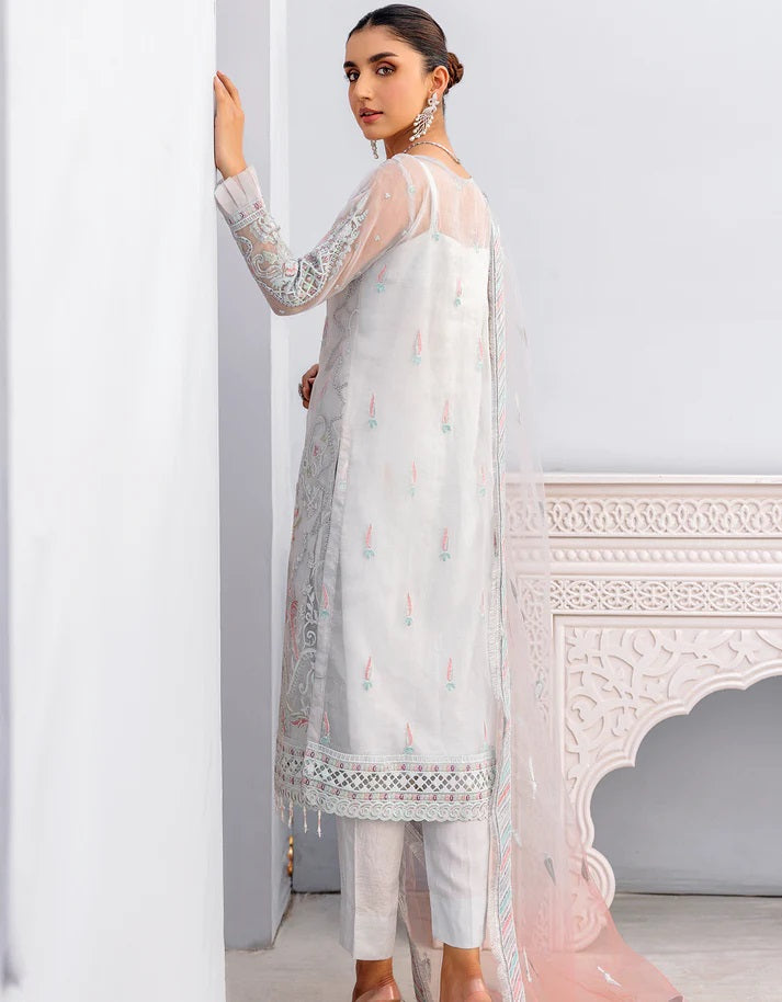 Value Edition By Emaan Adeel Embroidered Organza Suits Unstitched 3 Piece VE-204 - Luxury Collection