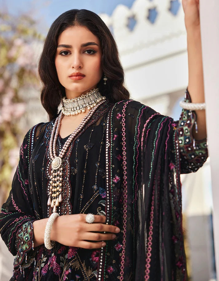 Nafasat By Emaan Adeel Embroidered Organza Suits Unstitched 3 Piece NF-204 - Luxury Collection