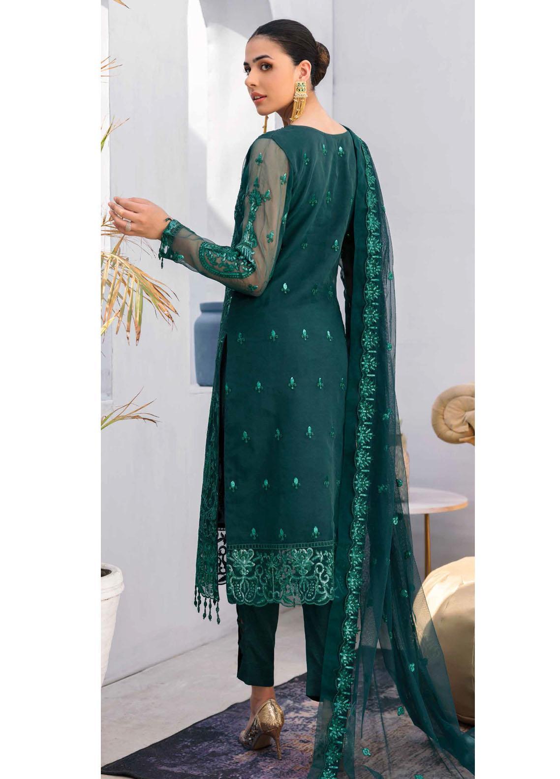 Value Edition By Emaan Adeel Embroidered Organza Suits Unstitched 3 Piece VE-205 - Luxury Collection