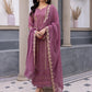 Ensembles By Azure Embroidered Chiffon Suits Unstitched 3 Piece AZ-20-Blushing Bezel - Festive Collection