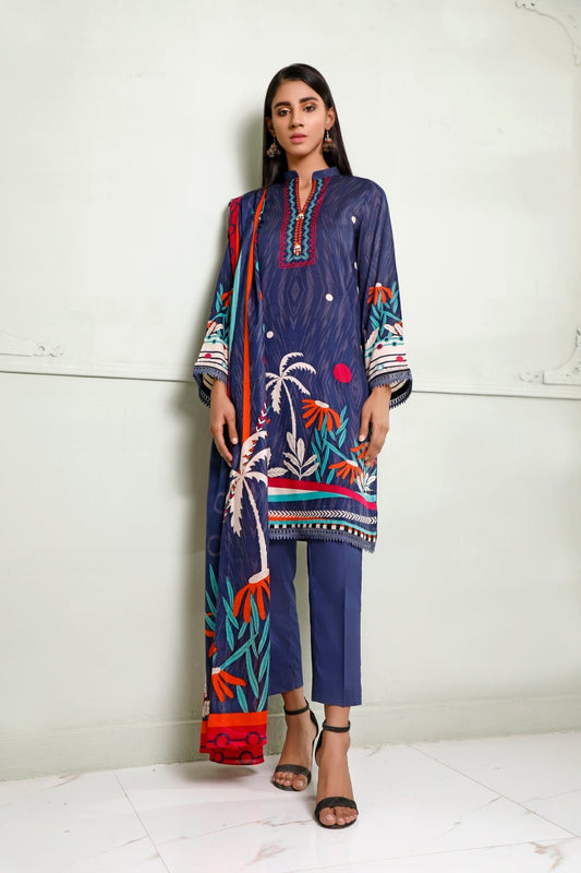 Ittehad Crystal Printed Lawn Unstitched 3 Piece Suit - LF-CL-21116-B-Summer Collection