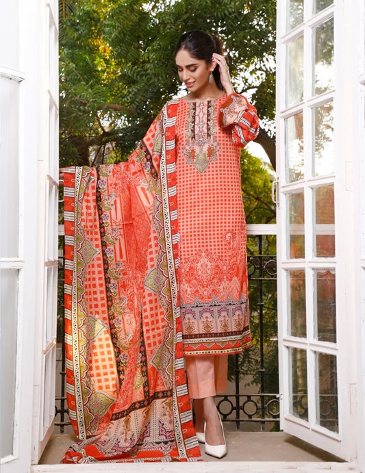 Ittehad Crystal Printed Lawn Unstitched 3 Piece Suit - LF-CL-21119-A-Summer Collection