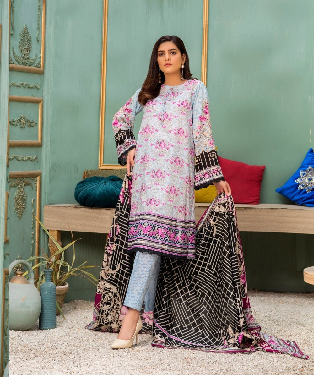 Ittehad Crystal Printed Lawn Unstitched 3 Piece Suit - LF-CL-21123-B-Summer Collection