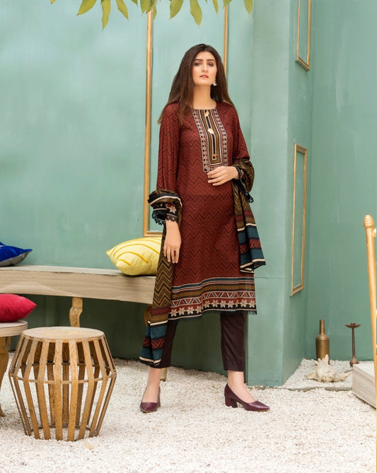 Ittehad Crystal Printed Lawn Unstitched 3 Piece Suit - LF-CL-21128 B- Summer Collection