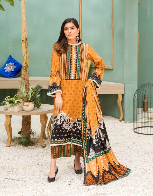 Ittehad Crystal Printed Lawn Unstitched 3 Piece Suit - LF-CL-21129-B - Summer Collection