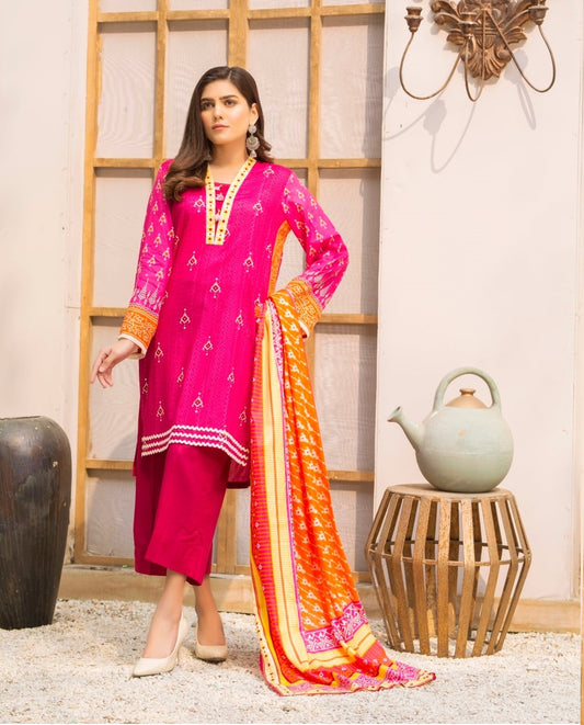 Ittehad Crystal Printed Lawn Unstitched 3 Piece Suit - LF-CL-21130-A - Summer Collection
