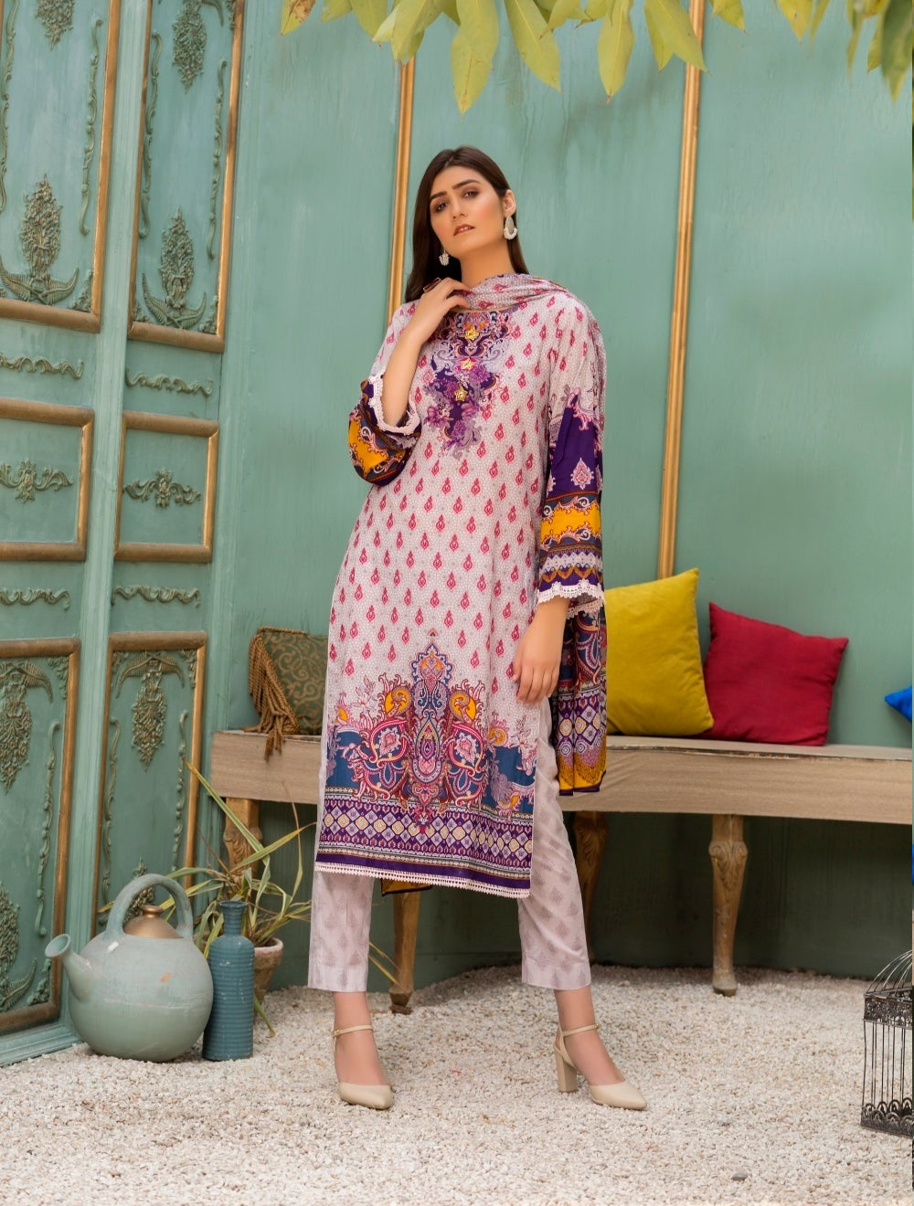 Ittehad Crystal Printed Lawn Unstitched 3 Piece Suit - LF-CL-21137A - Summer Collection
