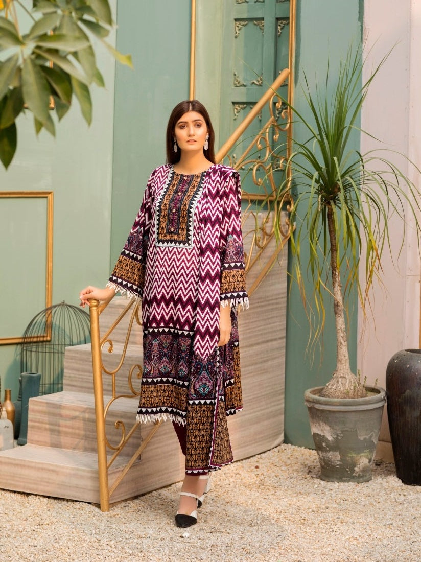 Ittehad Crystal Printed Lawn Unstitched 3 Piece Suit - LF-CL-21139A - Summer Collection