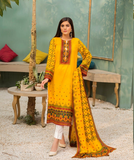 Ittehad Crystal Printed Lawn Unstitched 3 Piece Suit - LF-CL-21140A - Summer Collection