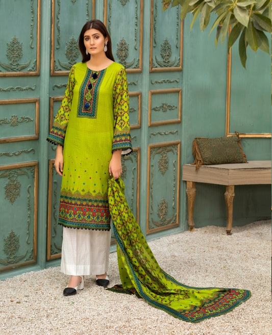 Ittehad Crystal Printed Lawn Unstitched 3 Piece Suit - LF-CL-21140B - Summer Collection