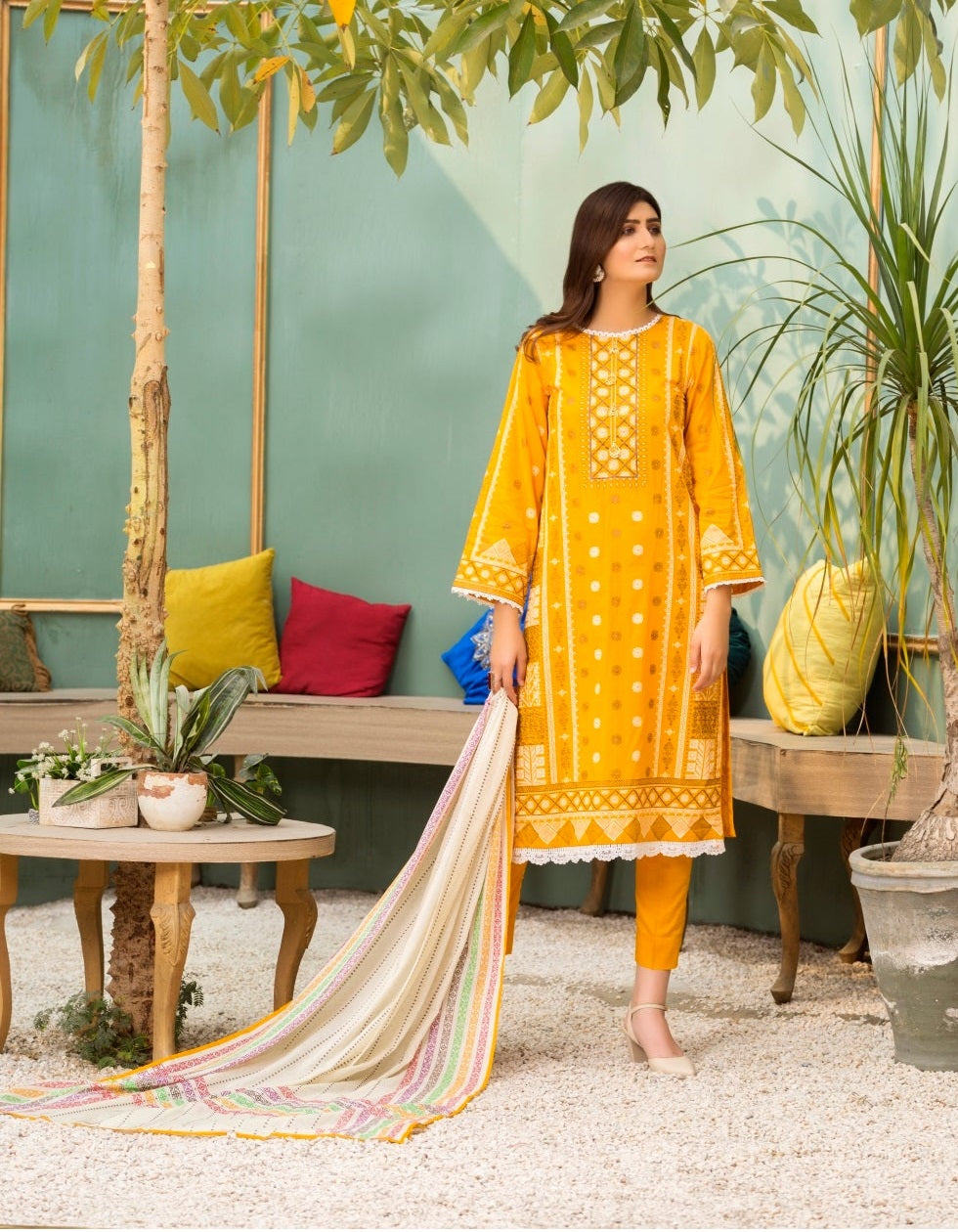 Ittehad Crystal Printed Lawn Unstitched 3 Piece Suit - LF-CL-21142A - Summer Collection