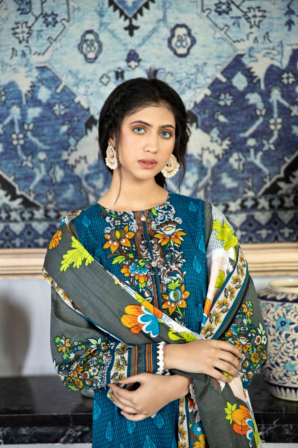 Ittehad Crystal Printed Lawn Unstitched 3 Piece Suit - LF-CL-21143B - Summer Collection