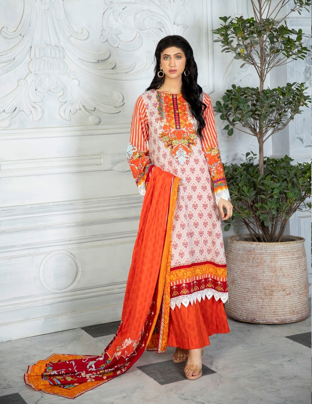Ittehad Crystal Printed Lawn Unstitched 3 Piece Suit - LF-CL-21148A - Summer Collection