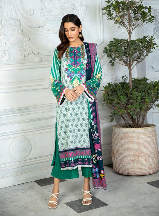 Ittehad Crystal Printed Lawn Unstitched 3 Piece Suit - LF-CL-21148B - Summer Collection
