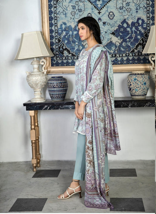 Ittehad Crystal Printed Lawn Unstitched 3 Piece Suit - LF-CL-21150A - Summer Collection