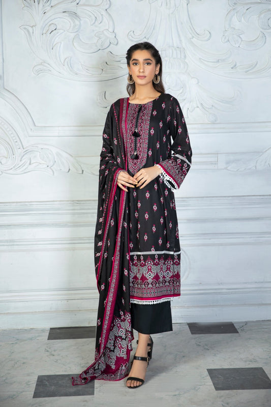 Ittehad Crystal Printed Lawn Unstitched 3 Piece Suit - LF-CL-21152A - Summer Collection